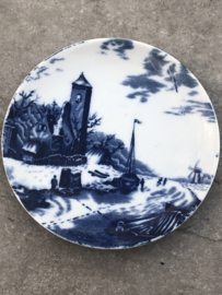 Wandbordje Delft’s blauw winter-schip-toren