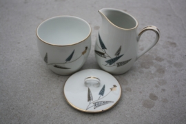 Japans suikerpotje en melkkannetje "Joy" RC Noritake