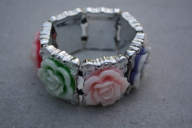 Armband bloem pastel