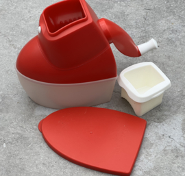 Tupperware rasp met bewaardoosje crème-rood