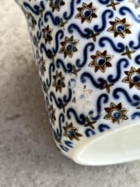 Melkkan en suikerpot blauw-bruin “mediterraans”