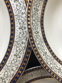 Servies blauw goud