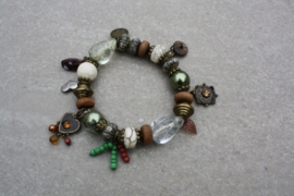 Armband groen-bruin-koper