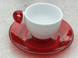 Espressokopjes Guzzini wit-rood