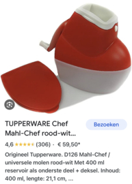 Tupperware rasp met bewaardoosje crème-rood