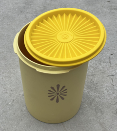 Tupperware opbergtrommel geel zonnedeksel