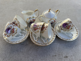 Brocante (sier) serviesje 7-delig Rheinpfalz Hartporzellan