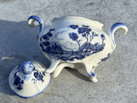 Suikerpotje blauw landschap Aurora ceramiche Italy