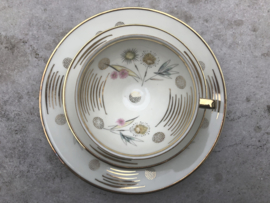 Vintage thee trio Winterling goud-pastel