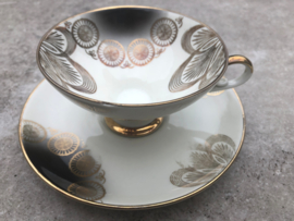 Vintage theetrio Bareuther Waldsassen zwart-goud