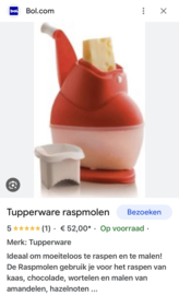 Tupperware rasp met bewaardoosje crème-rood