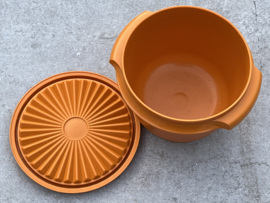 Vintage Tupperware bewaardoos oranje servalier