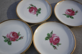 Petit fours bordjes roze roos Alka kunst-Alboth& Kaiser