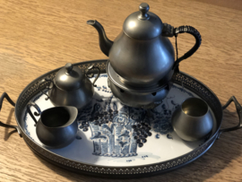Prachtige tinnen theeset Gelria