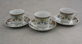 Set van 3 koffiekopjes Bohemia