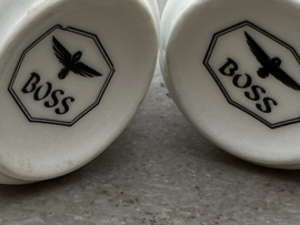 2 cappuccino kopjes pastel merk Boss