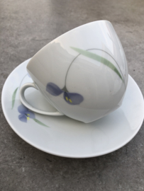 Koffiekopjes Arzberg paarse bloem