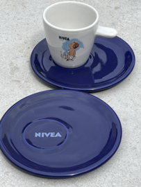 Set Nivea kopjes wit blauw