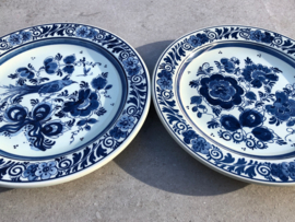 Set wandbordjes vogel en bloem “Delfts blauw”