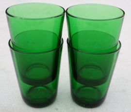 4 glaasjes groen glas France