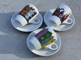 Set van 3 kopjes Yong huisjes modern