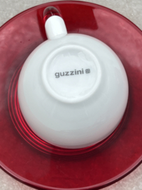 Espressokopjes Guzzini wit-rood