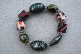 Armband groen, zwart, oranje