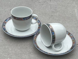 Set van 2 kopjes Kronester Bavaria bloemenrand