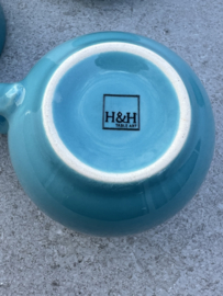 Koffiekopjes groen-blauw  H&H