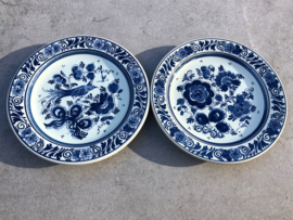 Set wandbordjes vogel en bloem “Delfts blauw”