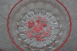 Schalenset met bloemmotief in roze