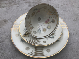 Vintage thee trio Winterling goud-pastel