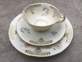 Vintage theetrio Mitterteich Bavaria pastel-goud