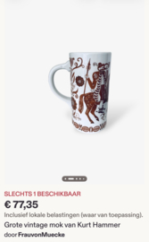 Schaaltje en kopje groen “jacht/hert” Kurt Hammer?