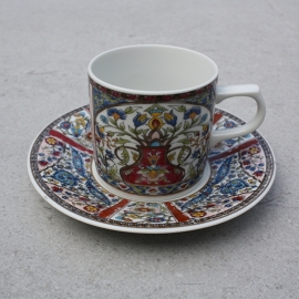 Druk gedecoreerd koffiekopje