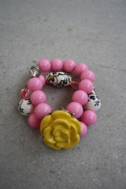 Armband gele bloem