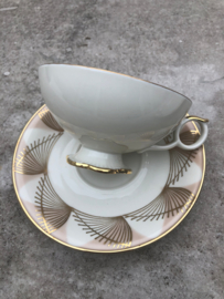 Vintage thee trio Bavaria elfenbein goud-roze