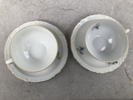 Brocante theekoppen Kahla bloem