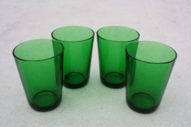 4 glaasjes groen glas France