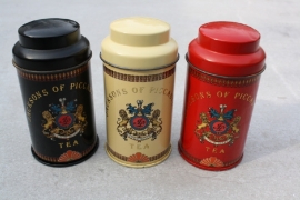 Set vintage engelse theeblikjes Jacksons of Piccadilly