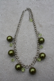 Ketting zilver groen