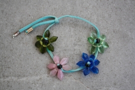 Armband suède bloem