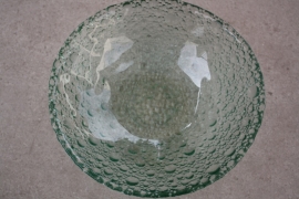 Kleine schaal blauw-groen glas bubble