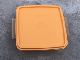 Vintage Tupperware bewaardoosje oranje seventies