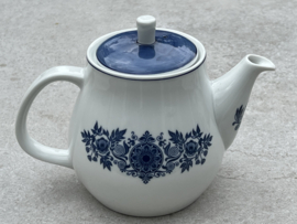 Vintage theepot Mosa wit-blauw