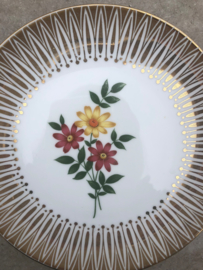 Vintage theetrio goud-roze-geel  Winterling Marktleuthen