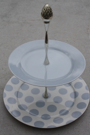 Etagère blauw stippen