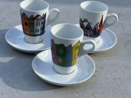 Set van 3 kopjes Yong huisjes modern