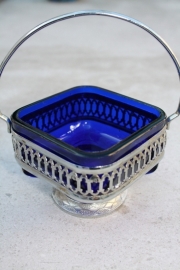 Suikerschaaltje blauw glas