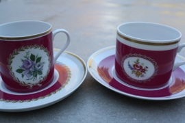 Koffie- en theekopje donkerroze Mosa